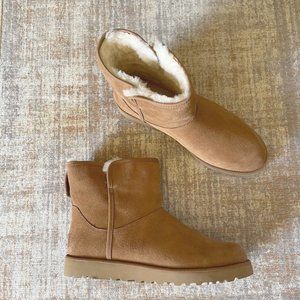 New UGG Cory II Mini Chestnut Fold Over Boots, Size US 8 (39)